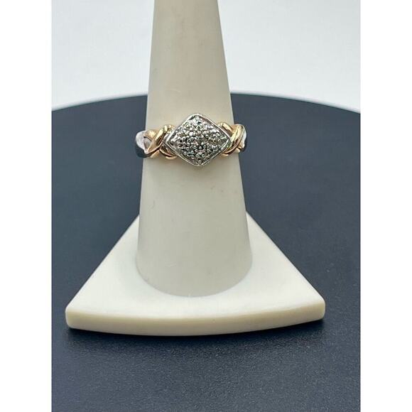 Ross Simons Vintage XO Diamond Accent 925 Sterling Silver Vermeil Ring Sz 8.25 - Picture 2 of 13